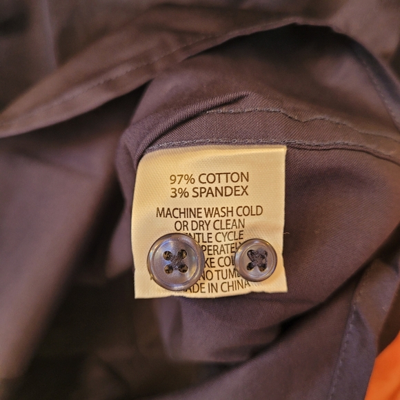 DSTRCT & ROW Navy Slim Fit Button Front Long Sleeve Shirt Size M-SL - Picture 6 of 14